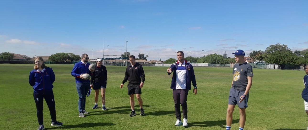 Junior Referees  being guided by Dylen November (SA National Panel) and Zoe Naude (SA National Panel)